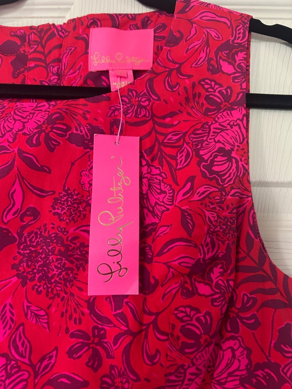 Lilly Pulitzer Sleeveless Hot Pink Floral Shift Dress - Picture 5 of 6